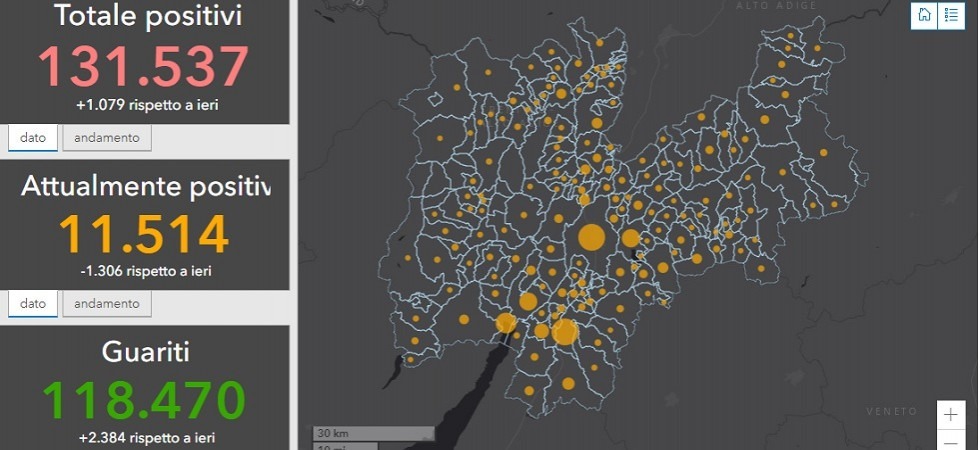 Covid in Trentino, il 3,7% della popolazione di Palù del Fersina è attualmente positivo